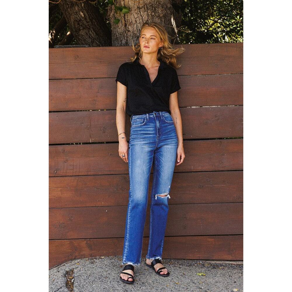 Flying Monkey Super High Rise Straight Leg Jeans - F4120 - Size 24 - Picture 2 of 13